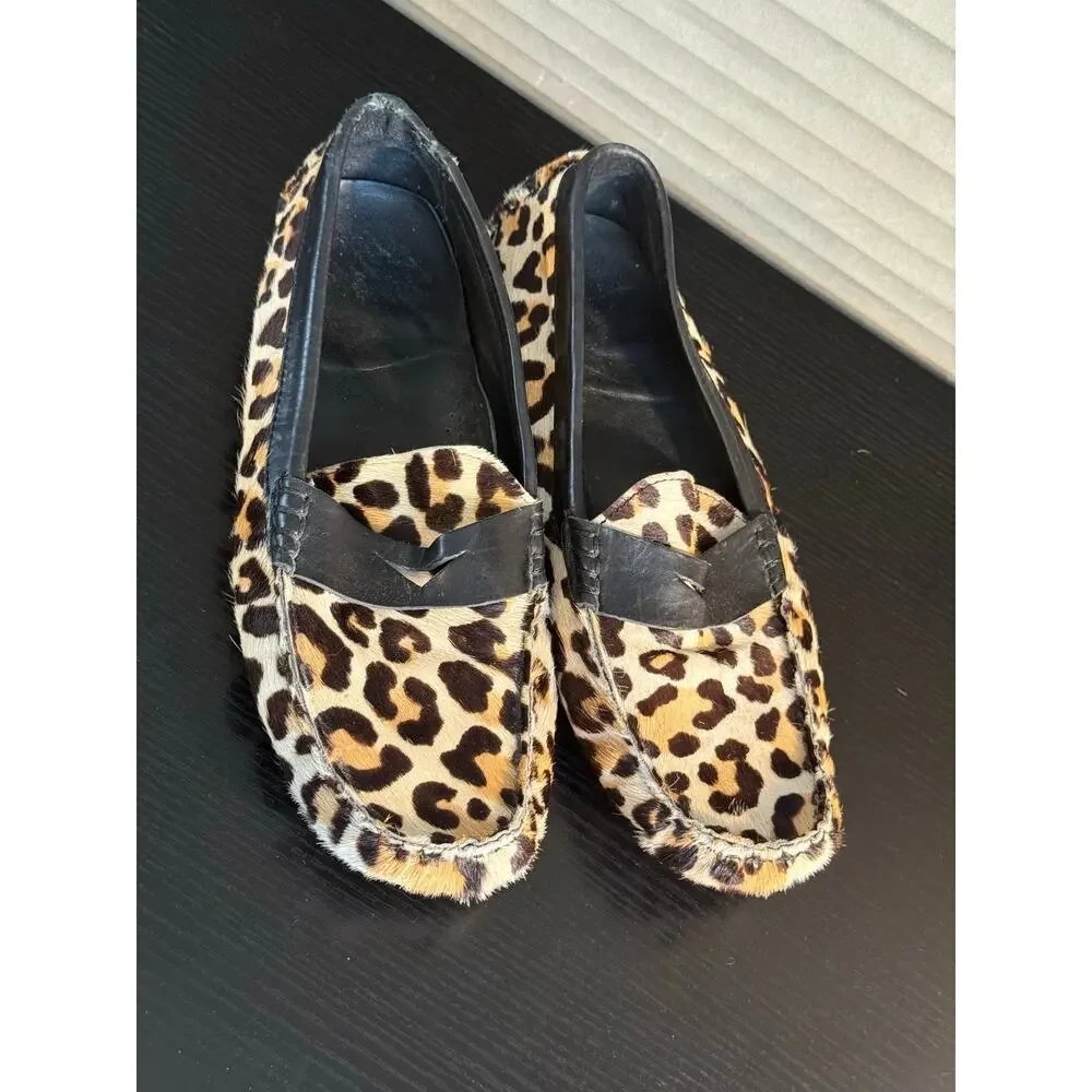 Cole Haan Nike Air Leopard Calf Hair Loafers Flats Women’s 7.5 Black